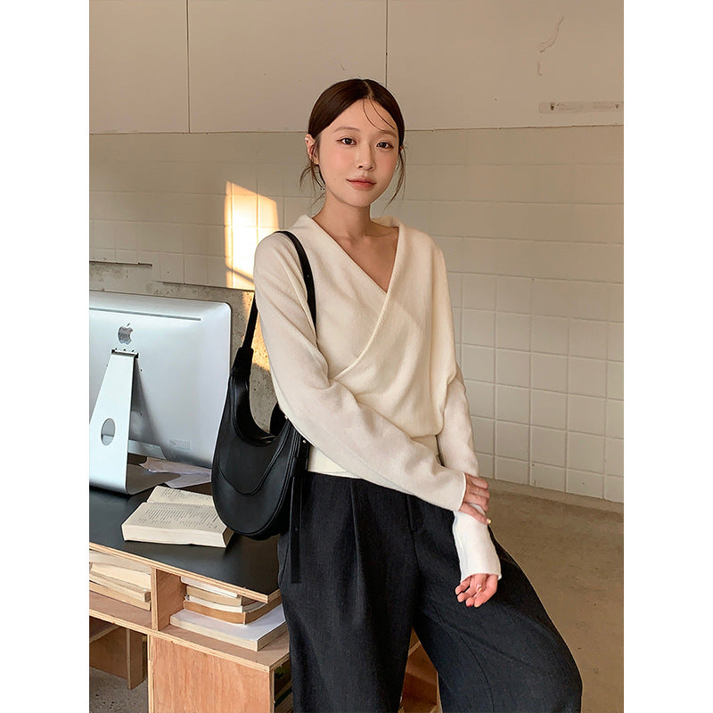 2025 Merino full wool sweater popular autumn and winter Korean version of gentle skin-friendly soft waxy sweater women M9264