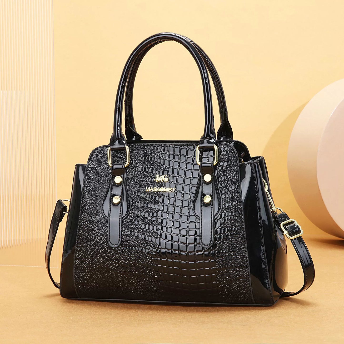 Bag Women New Fashion Versatile Crocodile Pattern Contrasting Color Large Capacity Handbag Temperament One Shoulder Crossbody Bag Women