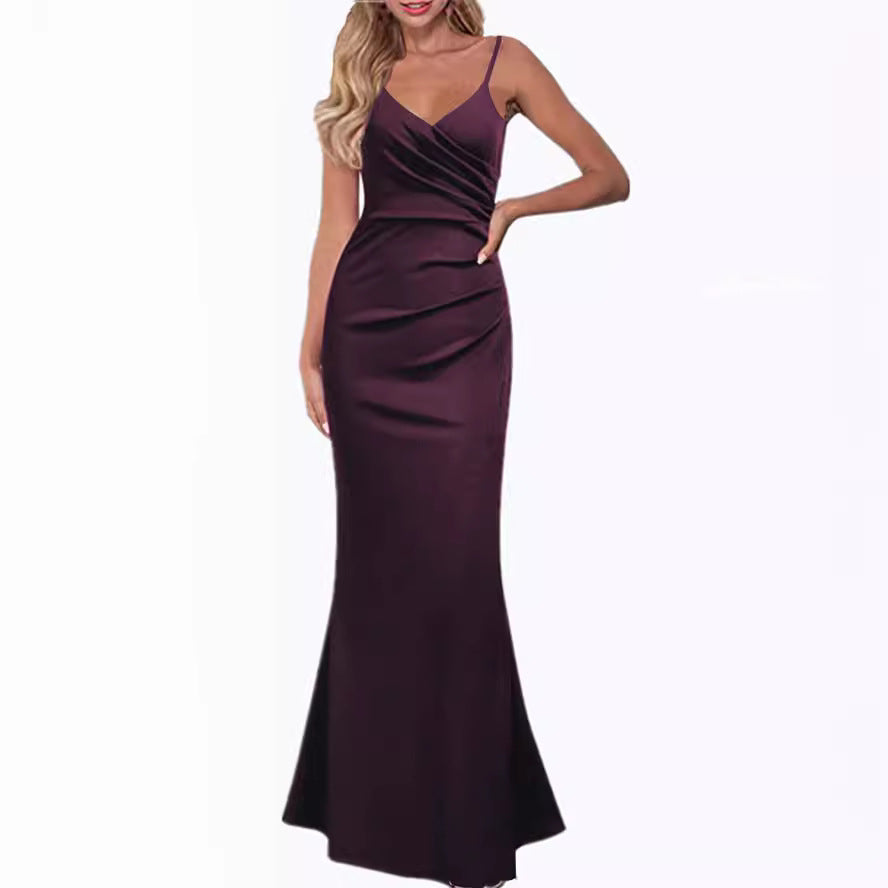 XAKXX 2025 evening dresses can be worn in all seasons, simple sleeveless suspender dresses, slim and slim, light and familiar Internet celebrity dresses