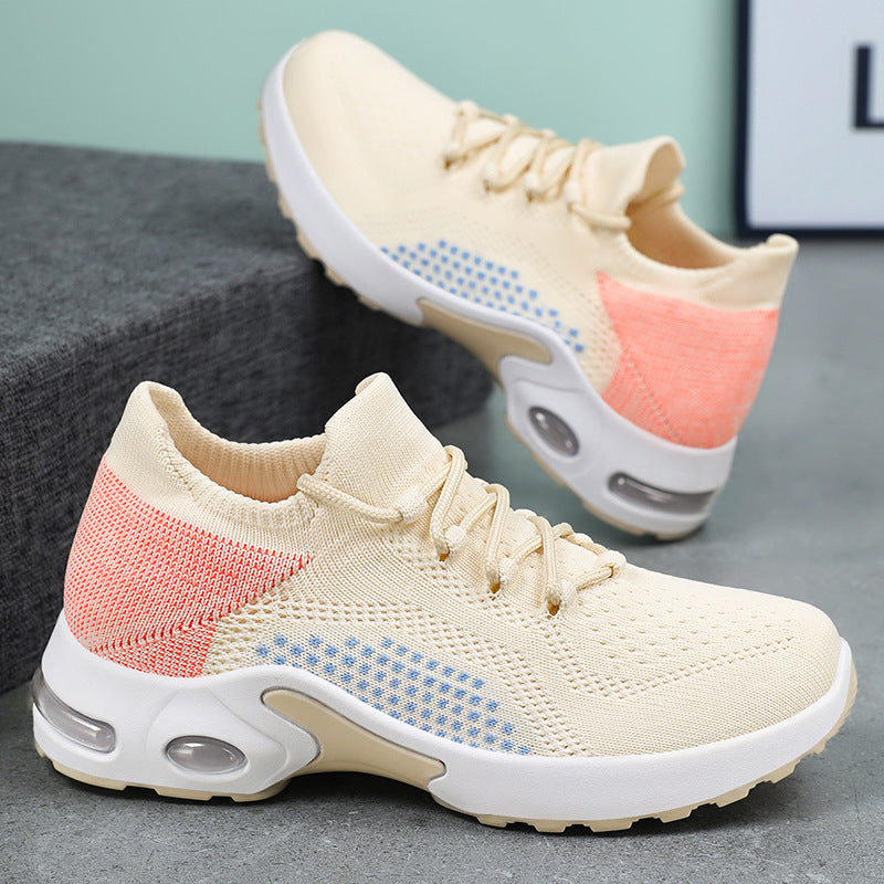 xakxx Women's Shoes Summer Shoes Cross-Border Temu Women's Shoes Wholesale Flyknit Breathable Casual Shoes Air Cushion Sneaker