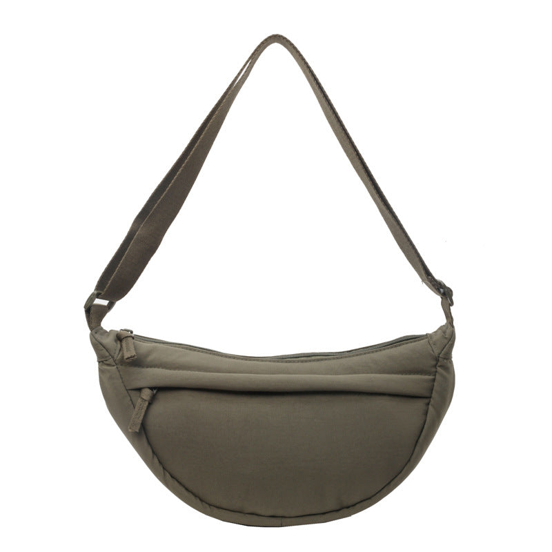 XAKXX 2025 Stylish soft and simple casual dumpling bag popular new versatile shoulder bag Japanese and Korean trend messenger bag