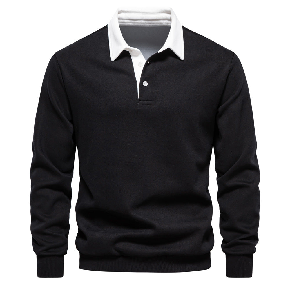 XAKXX 2025 popular New Autumn Long Sleeve Polo Neck Sweater Trend Popularan Size Hot Trade Men's Sweater High-quality Casual Versatile Men