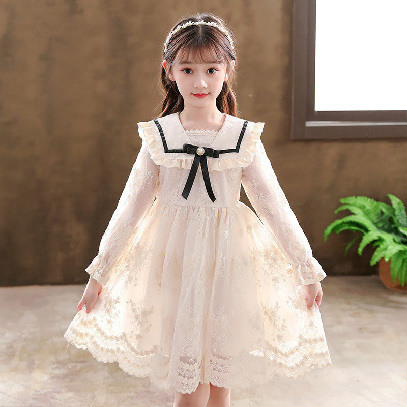 Children's Dress New Summer Lace Puff Princess Dress Children's Summer Clothing Girls Korean Style Sweet Skirt