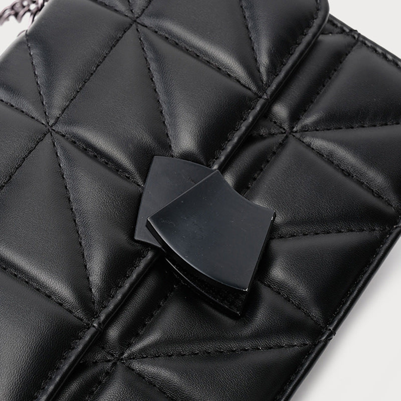XAKXX 2025 Xiaoxiangfeng PU leather rhombus soft leather shoulder messenger bag 2023 spring and summer popular black fashion versatile small square bag