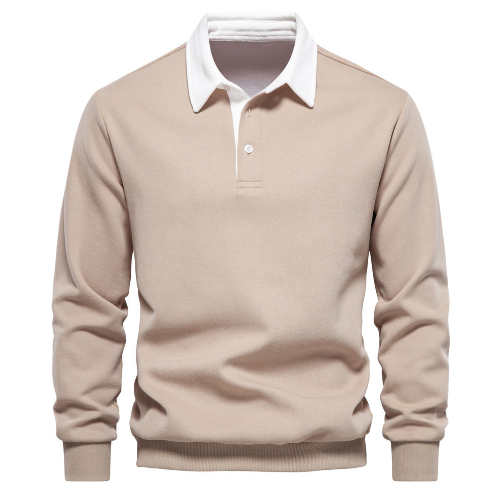 XAKXX 2025 popular New Autumn Long Sleeve Polo Neck Sweater Trend Popularan Size Hot Trade Men's Sweater High-quality Casual Versatile Men