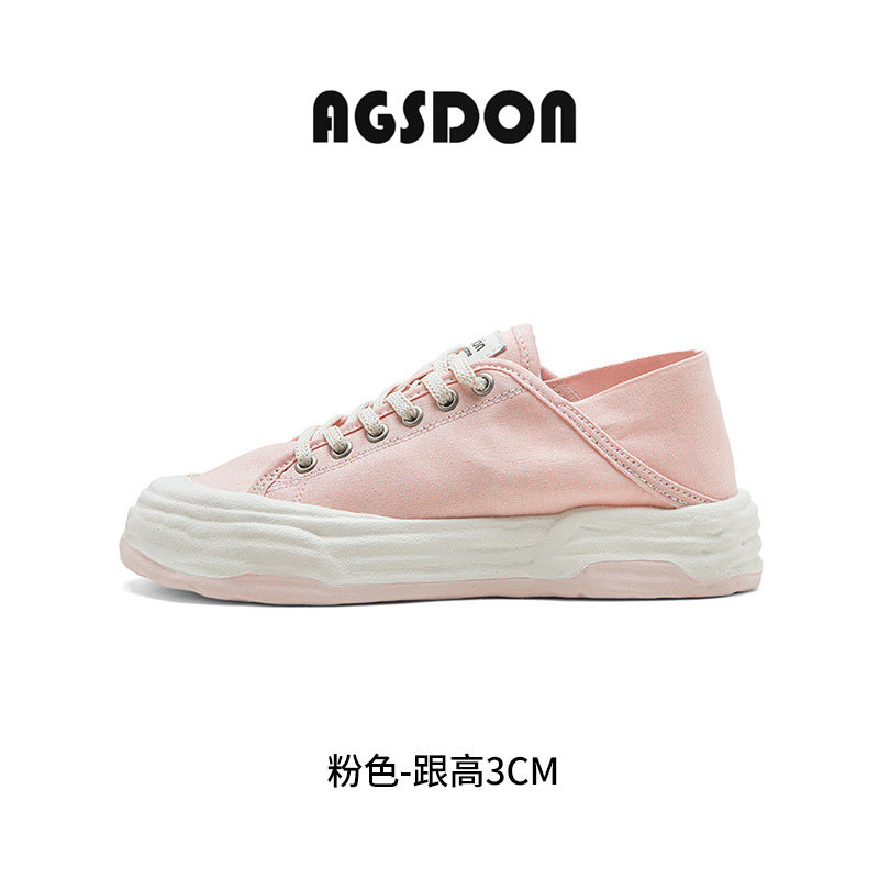 xakxx Augusto Canvas Shoes for Women New Autumn College Style Retro White Shoes Two-Way Casual Sneakers Fashion