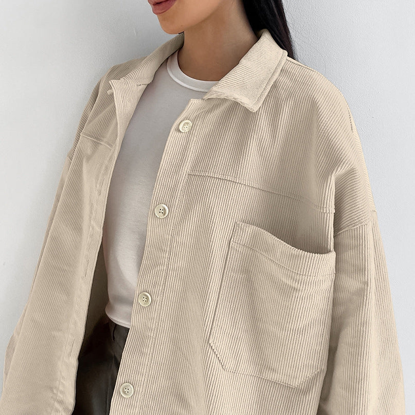 XAKXX 2025Autumn and winter classic retro style loose minimalist lapel long-sleeved shirt popular 2025 new versatile casual shirt women