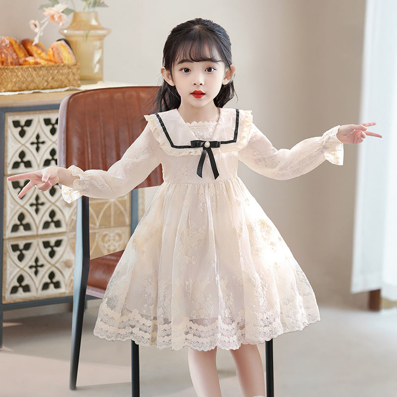 Children's Dress New Summer Lace Puff Princess Dress Children's Summer Clothing Girls Korean Style Sweet Skirt