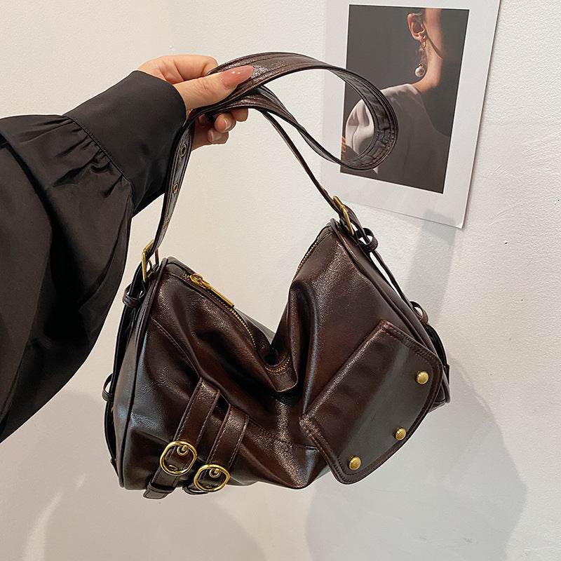 XAKXX 2025 popular street trend versatile exquisite women's bag new niche retro casual shoulder messenger bag bag