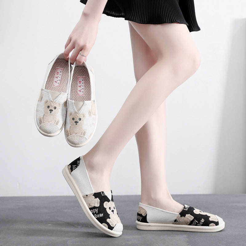 xakxx Slip-on Lofter Women's Canvas Shoes Spring, Summer and Autumn New Old Beijing Cloth Shoes Women's Single Shoes Breathable Lightweight Wholesale