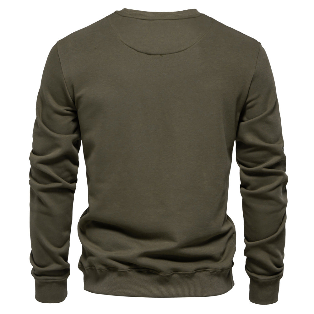 XAKXX 2025 popular autumn new Popularan size casual sweater Popular trade men's loose solid color round neck pullover trendy men's pullover