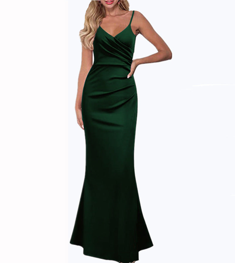 XAKXX 2025 evening dresses can be worn in all seasons, simple sleeveless suspender dresses, slim and slim, light and familiar Internet celebrity dresses