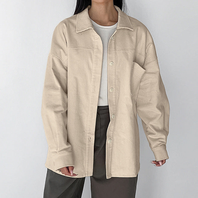 XAKXX 2025Autumn and winter classic retro style loose minimalist lapel long-sleeved shirt popular 2025 new versatile casual shirt women