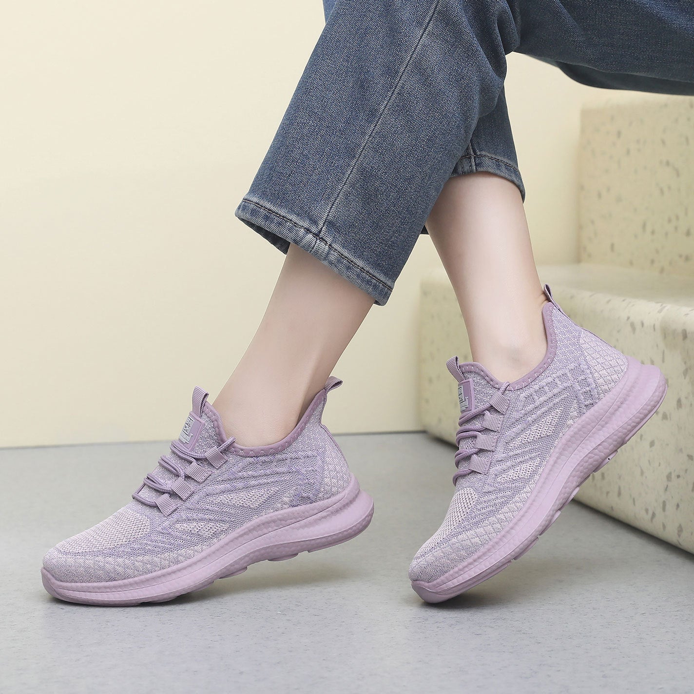 xakxx Sneaker Women's Spring and Summer New Women's Flying Woven Soft Bottom Light Running Shoes Breathable Non-Slip Comfortable Pumps Women's