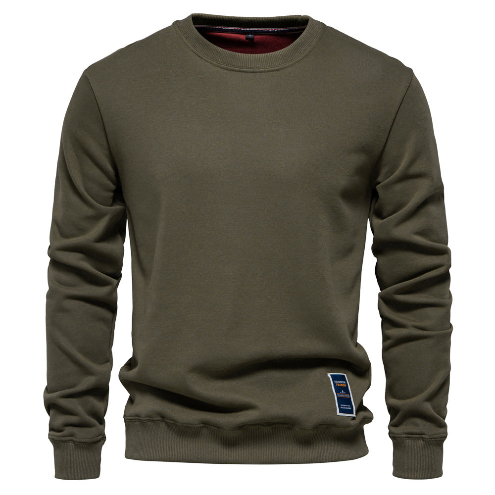 XAKXX 2025 popular autumn new Popularan size casual sweater Popular trade men's loose solid color round neck pullover trendy men's pullover