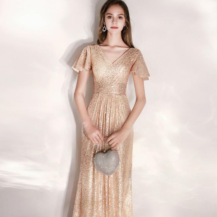 Evening dress long dress 2025 new host annual meeting party banquet student art examination bar mitzvah performance catwalk