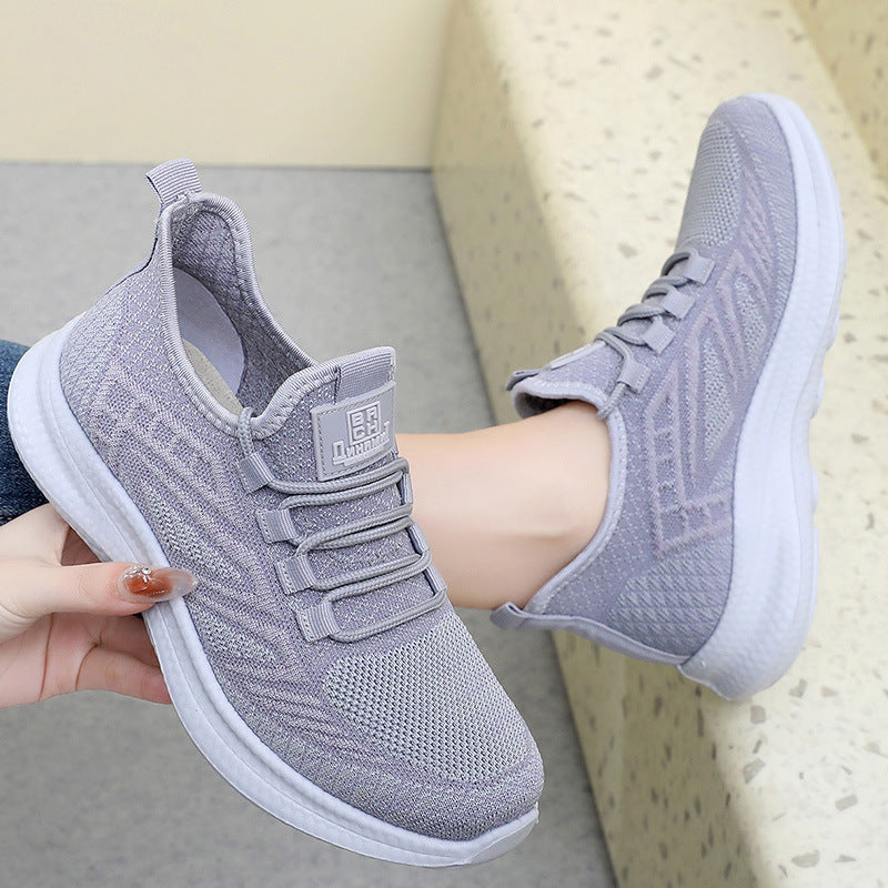 xakxx Sneaker Women's Spring and Summer New Women's Flying Woven Soft Bottom Light Running Shoes Breathable Non-Slip Comfortable Pumps Women's