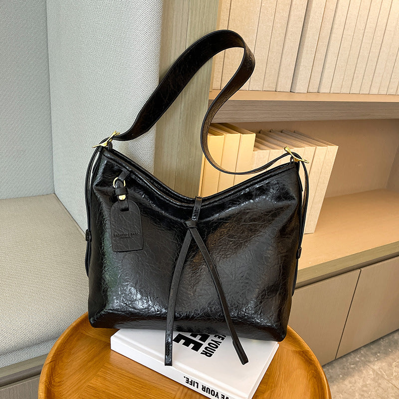 Tote bag popular new soft leather bag retro style handbag large capacity messenger bag casual versatile shoulder bag
