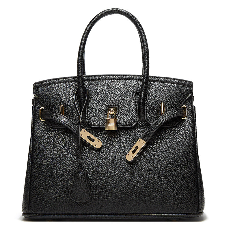2025 Popularan beautiful women's bag fashion classic lychee pattern women's bag new portable platinum bag portable shoulder bag oblique span bag
