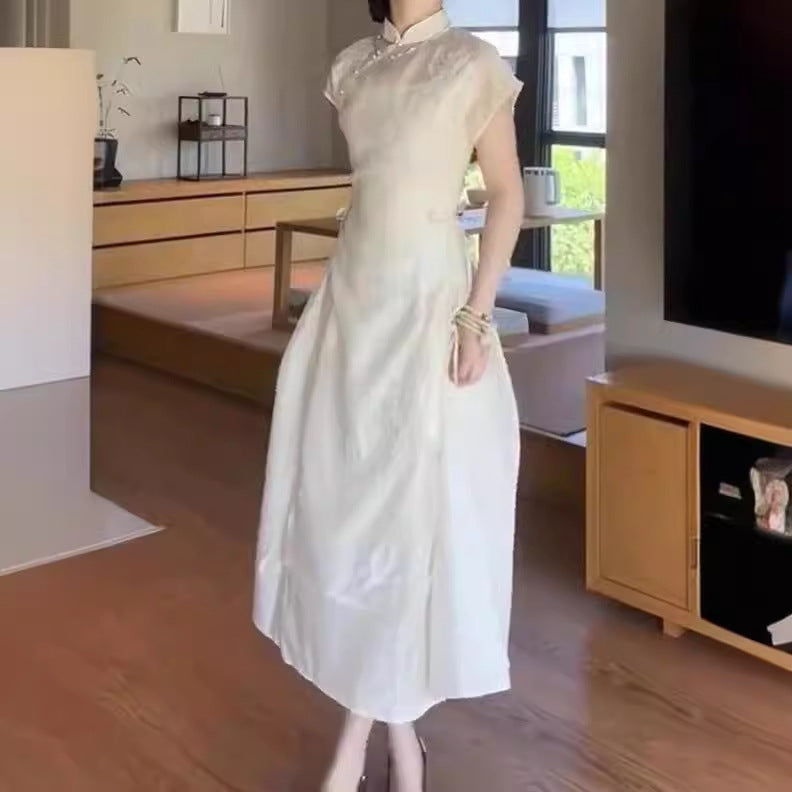 2025 Spot New Chinese Women's Clothing National Style Cool Zen Suit Hanfu Improved Cheongsam Dress Summer popular New