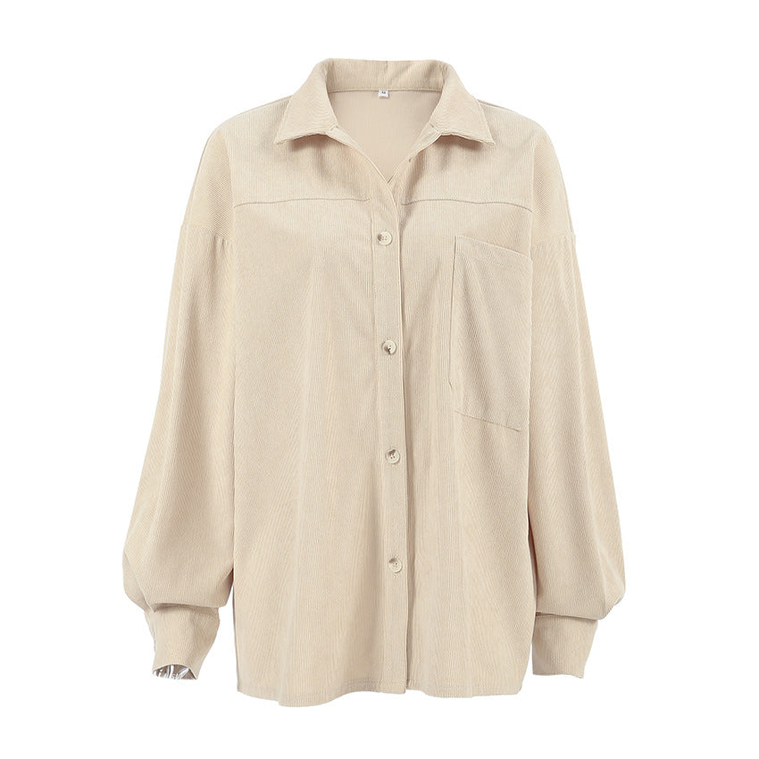 XAKXX 2025Autumn and winter classic retro style loose minimalist lapel long-sleeved shirt popular 2025 new versatile casual shirt women