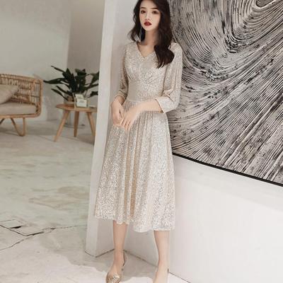 Evening dress long dress 2025 new host annual meeting party banquet student art examination bar mitzvah performance catwalk
