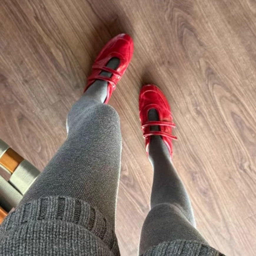 2025 Soft leather version~ New flat-bottomed retro Mary Jane shoes women's double belt Velcro casual single shoes round head ballet shoes