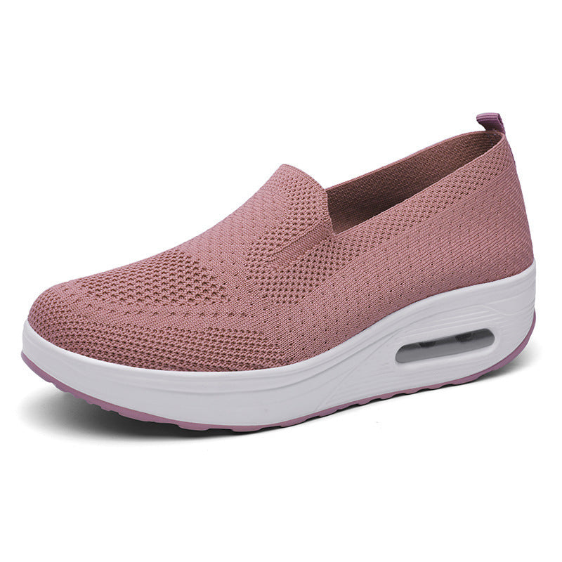 xakxx Women's Shoes Autumn Solid Color Breathable Flyknit Shoes Slip-on Women's Sneaker Socks Cross-Border Casual Shoes Women