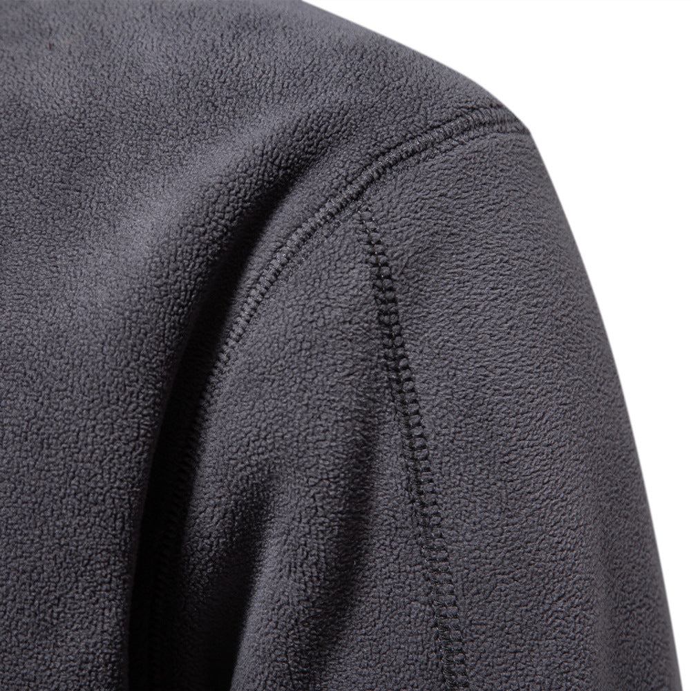XAKXX 2025 Men's autumn and winter new stand-up collar half-zipper long-sleeved sweater stand-up collar New trend versatile men's fleece top