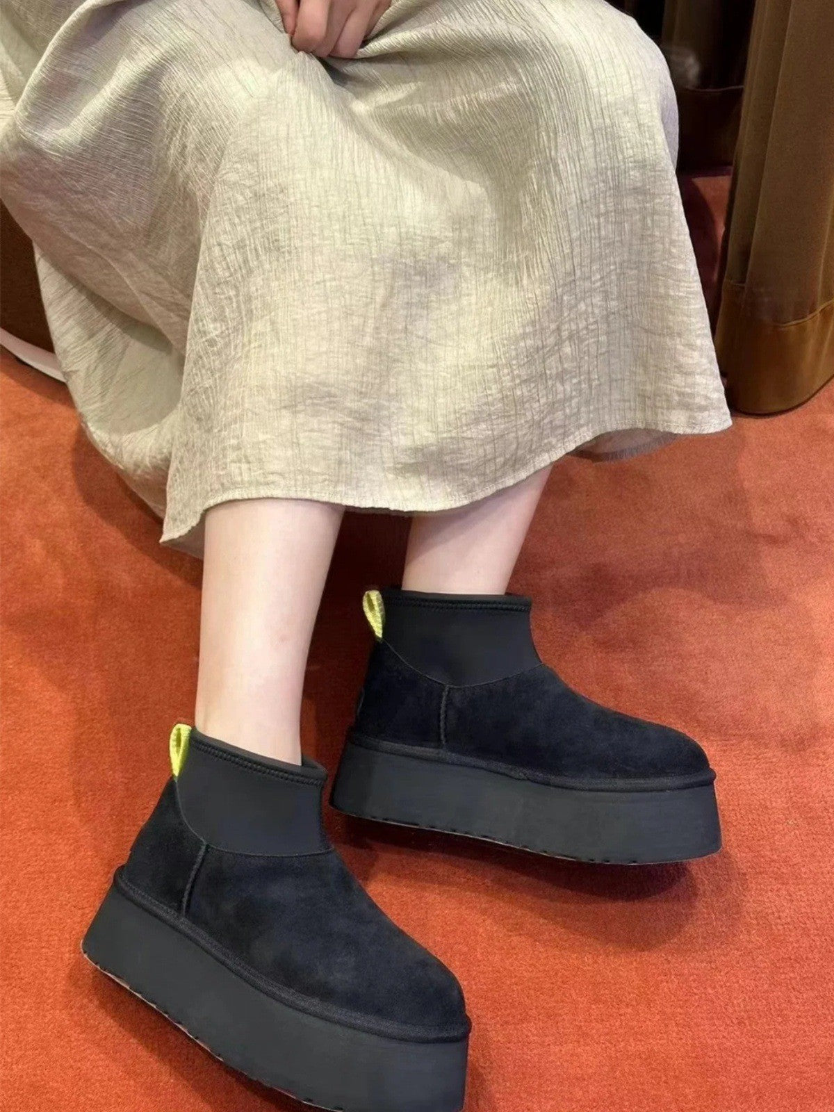2025 popular new boots women's winter thick-soled heightening snow boots piled thickened cotton shoes short boots