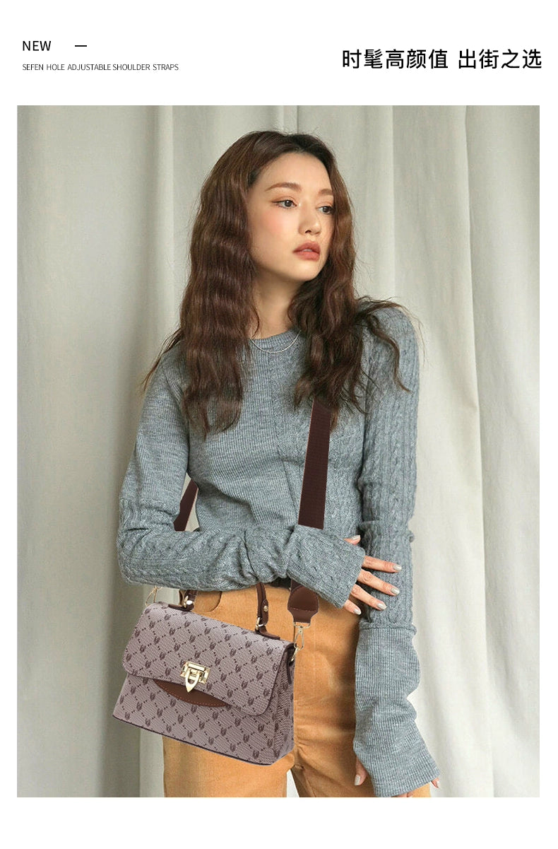 Bag women's messenger bag new trendy fashion popular bag high sense shoulder small square bag temperament commuter bag women