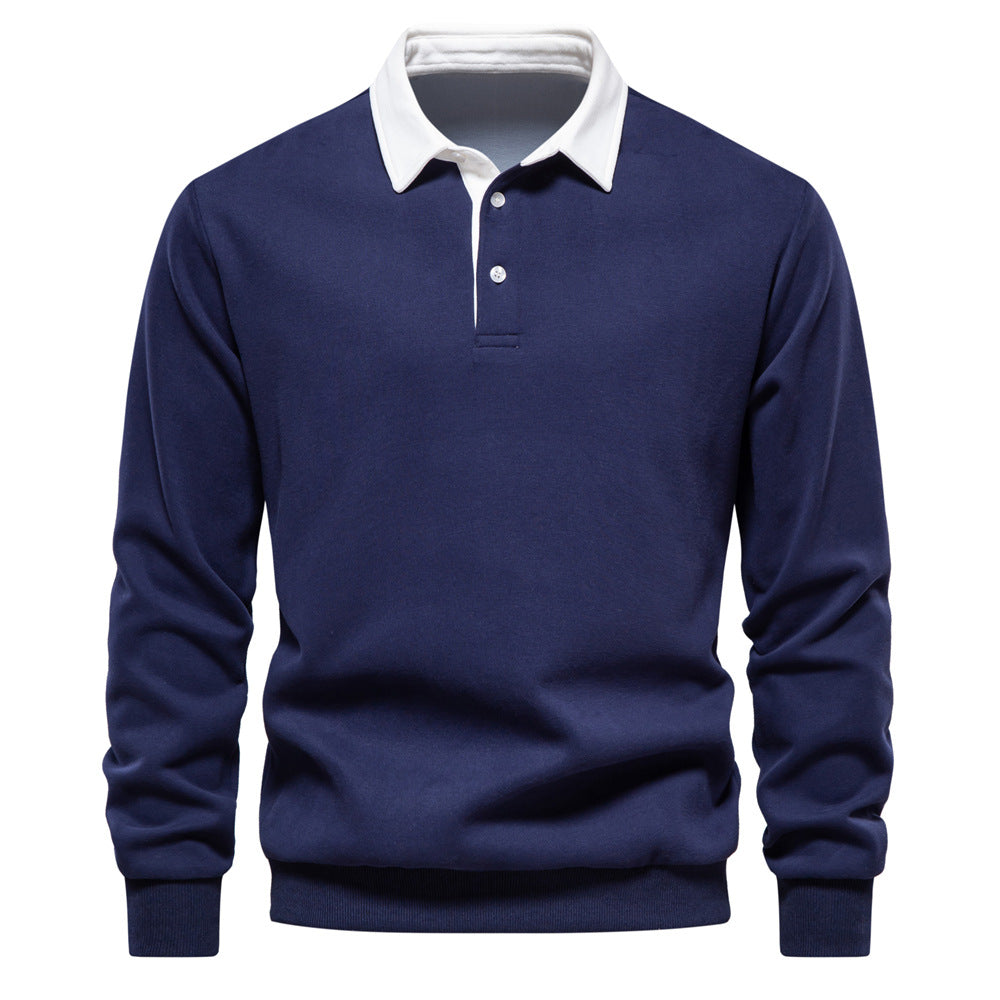 XAKXX 2025 popular New Autumn Long Sleeve Polo Neck Sweater Trend Popularan Size Hot Trade Men's Sweater High-quality Casual Versatile Men
