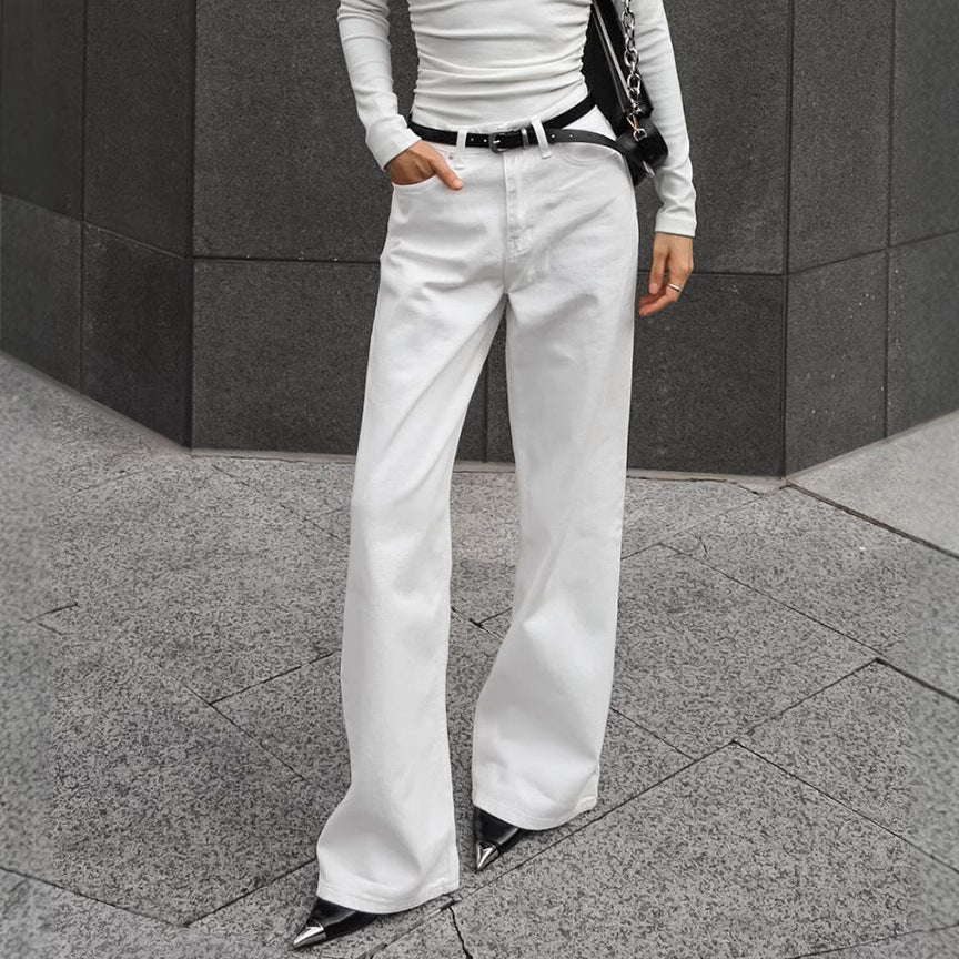 XAKXX American high street white straight versatile mopping casual trousers New 2025 autumn and winter fashion new trousers