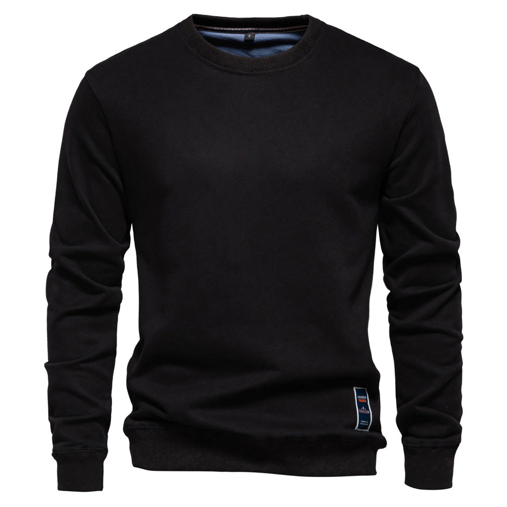 XAKXX 2025 popular autumn new Popularan size casual sweater Popular trade men's loose solid color round neck pullover trendy men's pullover