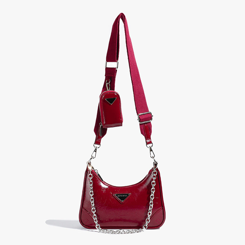 Hobo armpit bag popular new nylon waterproof messenger bag versatile handbag large capacity chain shoulder bag