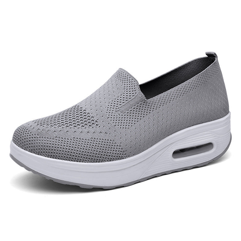 xakxx Women's Shoes Autumn Solid Color Breathable Flyknit Shoes Slip-on Women's Sneaker Socks Cross-Border Casual Shoes Women