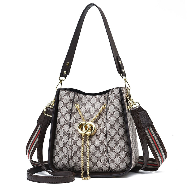 Bag women new fashion high texture large capacity portable bucket bag versatile Internet celebrity shoulder messenger bag tide