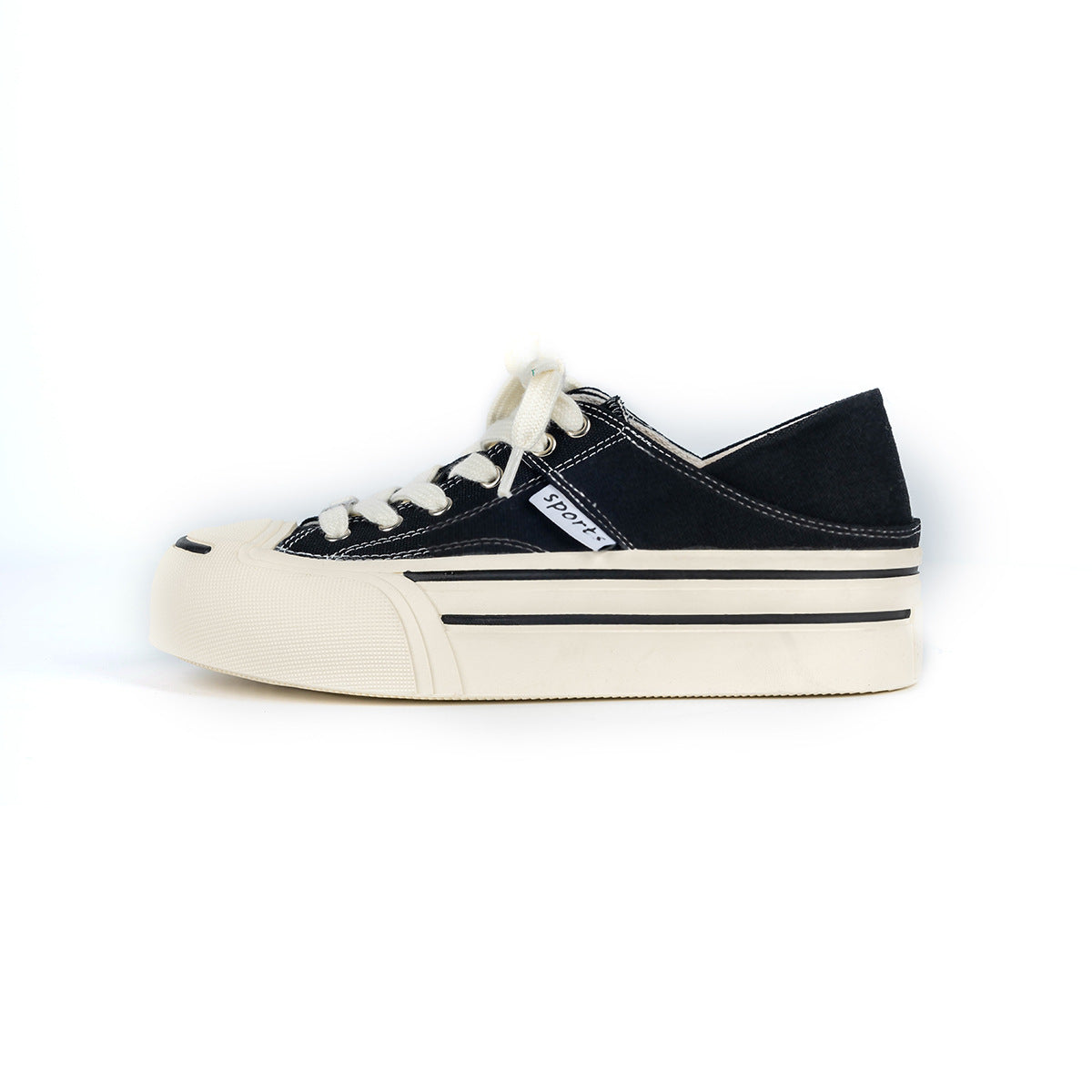 xakxx Classic round Toe Jack Purcell Thick-Soled Canvas Shoes for Women 24 New Summer Sports Casual Two-Way Wear Small Silver White Shoes for Women
