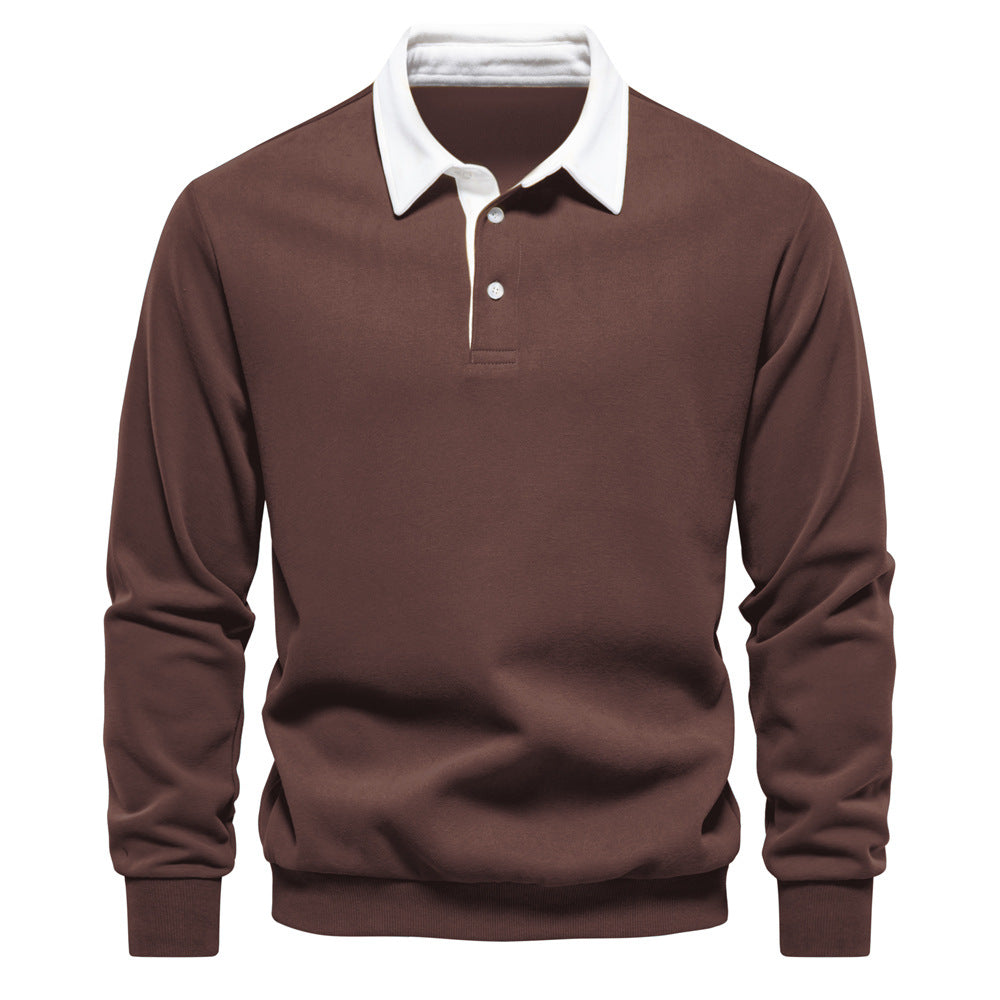 XAKXX 2025 popular New Autumn Long Sleeve Polo Neck Sweater Trend Popularan Size Hot Trade Men's Sweater High-quality Casual Versatile Men