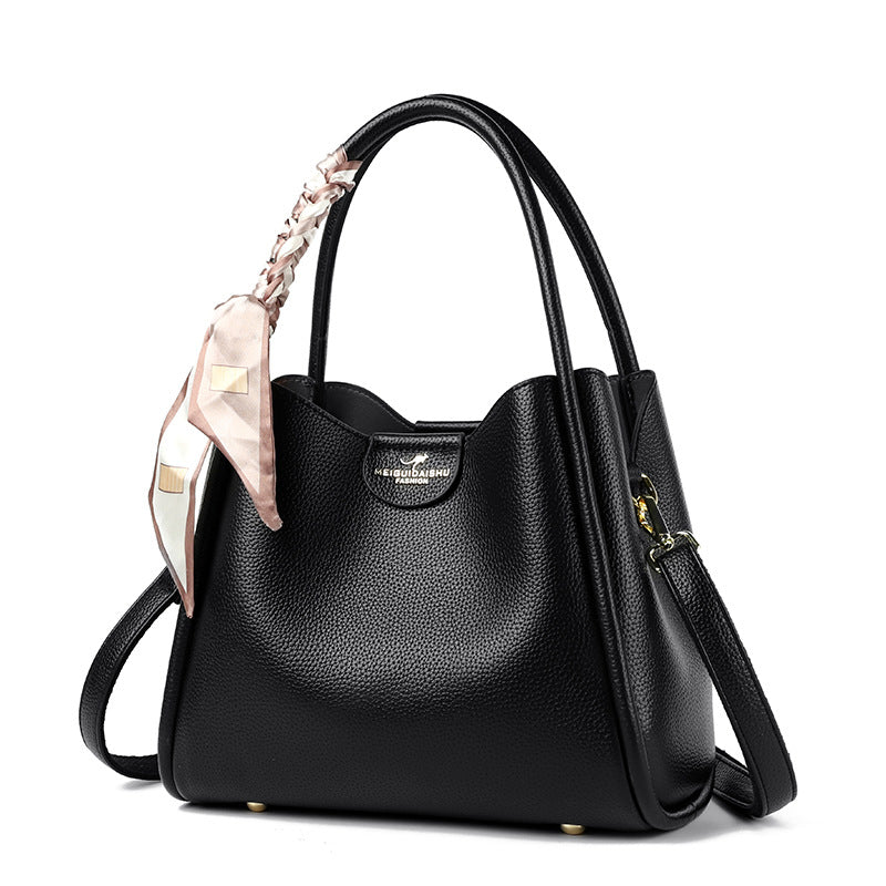 Bag Women's popular Autumn New High-end Trend Silk Scarf Handbag Korean Commuter Versatile Popular Bucket Bag
