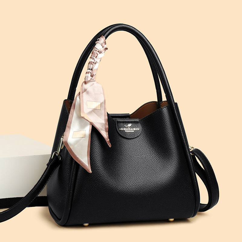 Bag Women's popular Autumn New High-end Trend Silk Scarf Handbag Korean Commuter Versatile Popular Bucket Bag