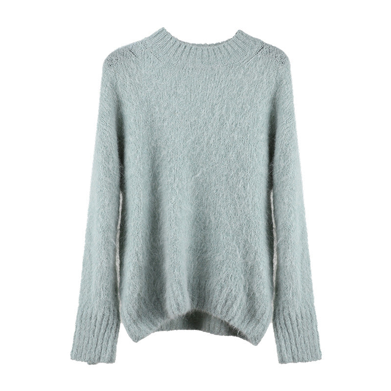 2025 camel wool soft waxy pullover sweater popular winter new Korean version minimalist long-sleeved top women's M9253A