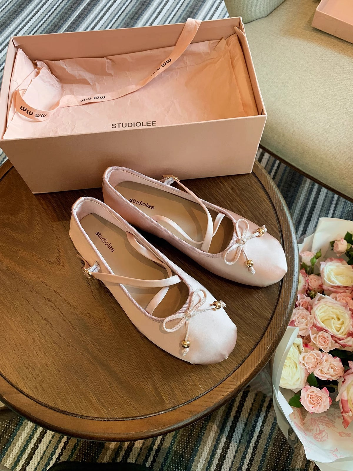 2025 Sheepskin version~ Summer new Korean version gentle fairy style ballet cross strap Mary Jane shoes single shoes women