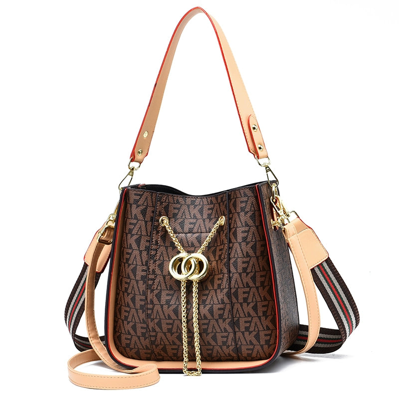 Bag women new fashion high texture large capacity portable bucket bag versatile Internet celebrity shoulder messenger bag tide