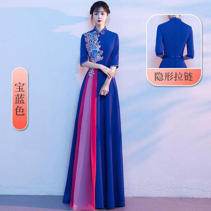 2025 Chorus performance costume women's long dress popular new adult solo stage performance costume conductor choir dress