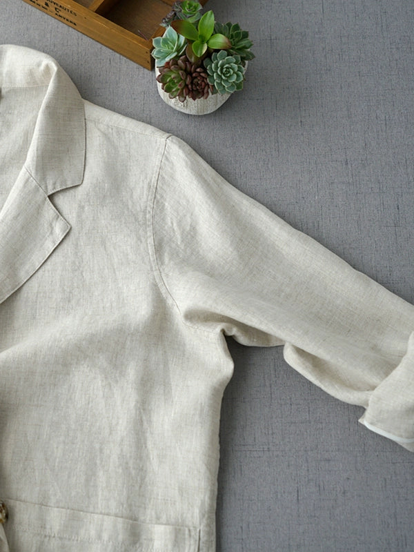 Brand discount women's clothing Japan and South Korea Popular trade clearance linen suit short jacket women's loose casual cotton and linen cardigan top
