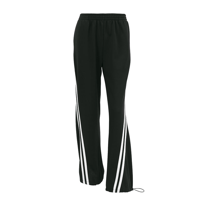 XAKXX 2025popular autumn and winter fashion black knitted personalized contrasting color versatile trousers 2025 commuter lace-up low-rise casual trousers women
