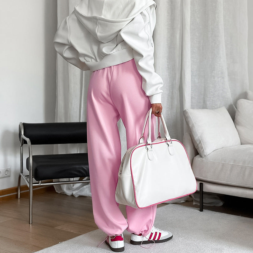 XAKXX 20252025 style ins fashion waist contrasting color lace-up low-rise sweatpants popular autumn and winter New wholesale new trousers