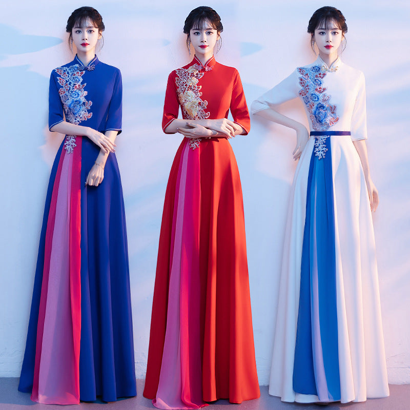2025 Chorus performance costume women's long dress popular new adult solo stage performance costume conductor choir dress