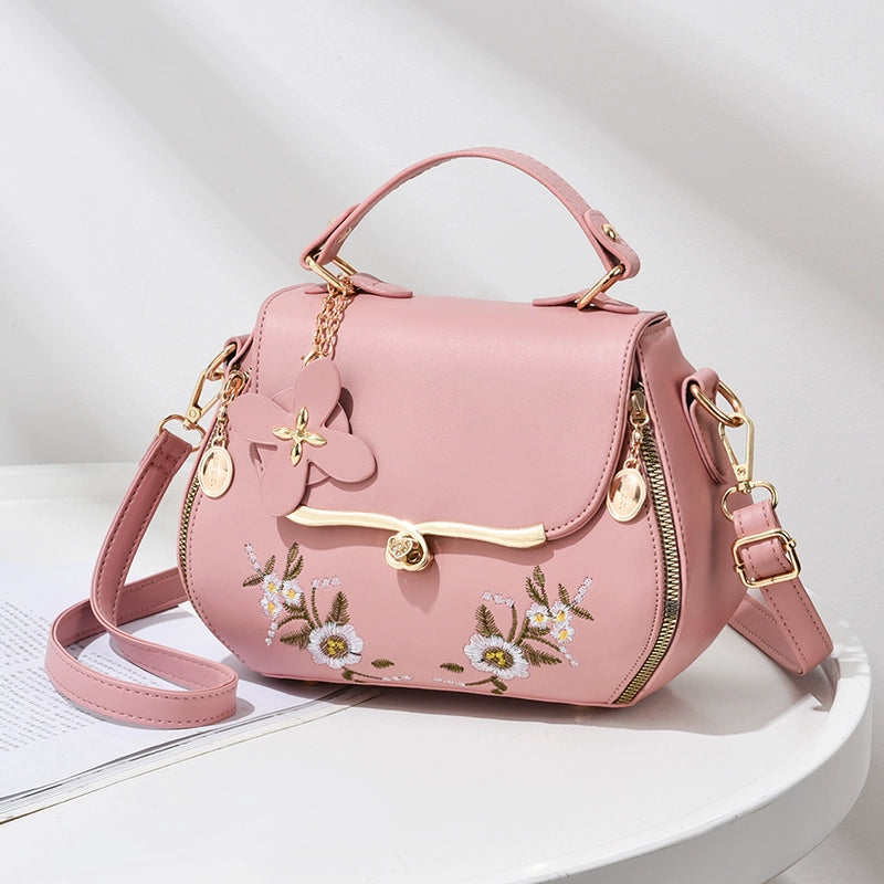 Bag women new Internet celebrity fashion versatile embroidered shoulder messenger handbag casual trend small square bag